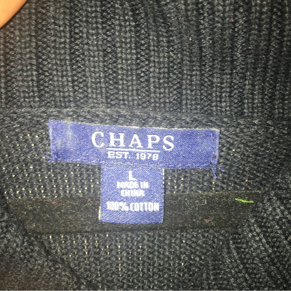 Chaps Black Sweater Large - image 3